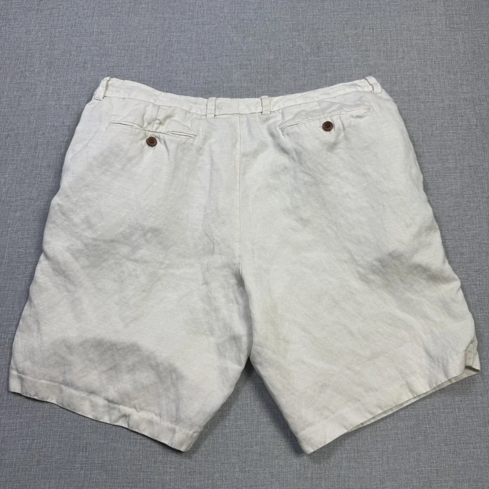 Tommy Bahama Lyocell Linen Chino Shorts Mens 38 White Flat Front 9